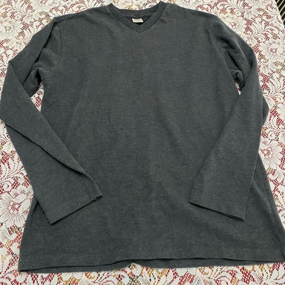 Old Navy Mens V Neck Sweater Size L Gray Long Sleeve